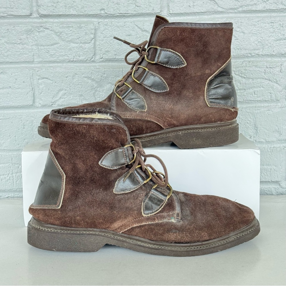 Suede Fur-Lined Ankle Boots